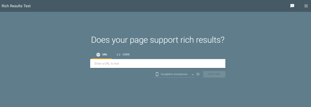Google's rich results test